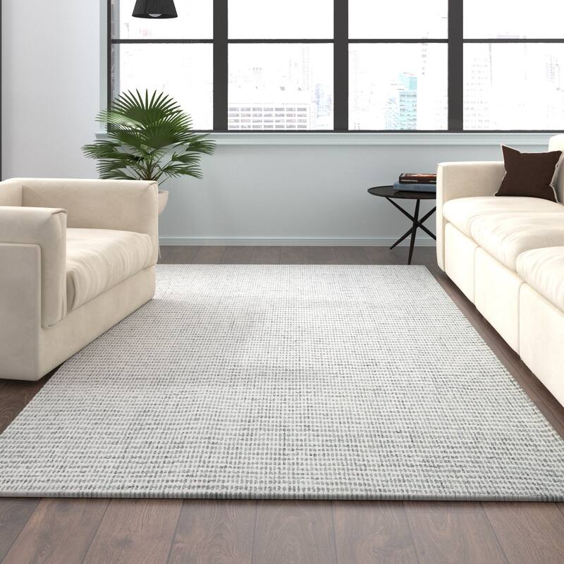 Noah Contemporary Geometric Wool Indoor Area Rug by Sevita - 7'9" x 9'9" - Green/Ivory