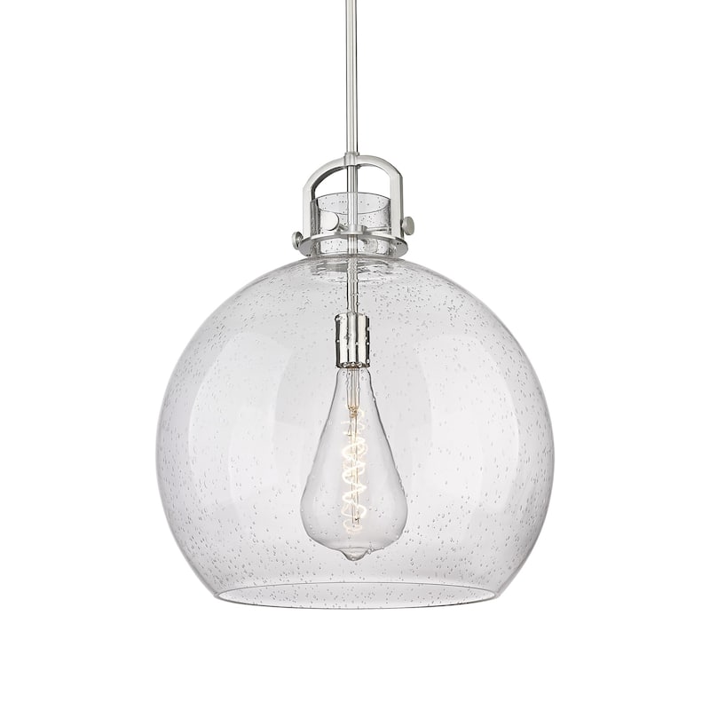 Innovations Lighting 410-1SL-23-18 Newton Sphere Pendant Newton Sphere - Satin Nickel / Seedy