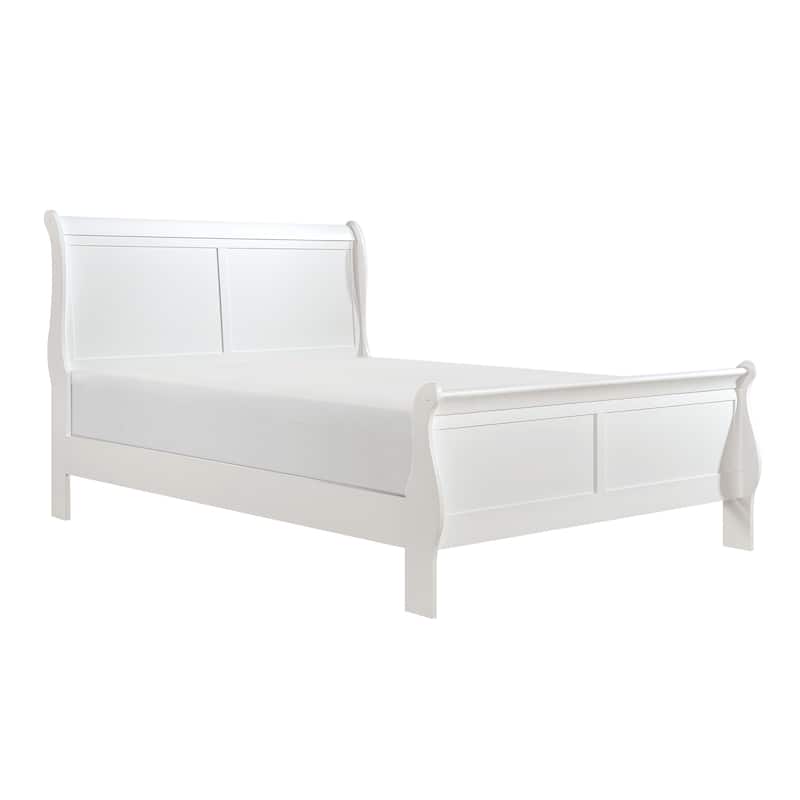 Full Size Wood Sleigh Bed with Traditional Design