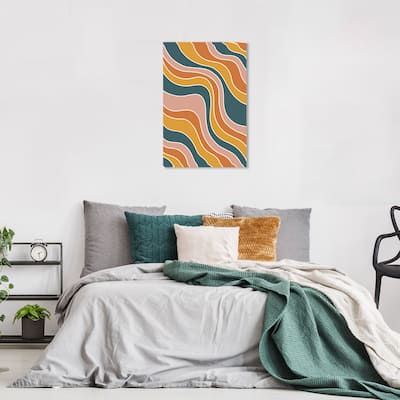 Wynwood Studio Canvas Abstract Fettuccini in Earth Tones Brown and Ochre Modern & Contemporary Wall Art Canvas Print
