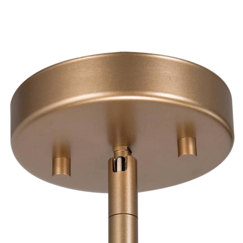 Mid-Century Modern 4-Light Gold Chandelier Island Lights with Fabric Shade for Dining Room - L 34.5" x W 5.5" x H 12.5"
