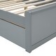 preview thumbnail 12 of 11, Queen Rattan Headboard Bed Frame with Storage Drawers and Pull-Out Trundle, Elegant Design, Durable Slat Support, Grey