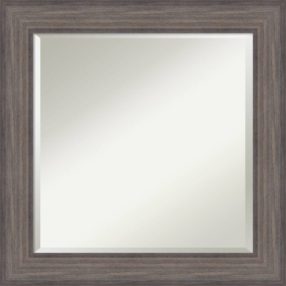 Beveled Wood Wall Mirror - Country Barnwood Frame