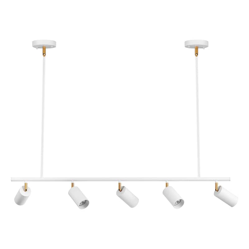 5-Light Modern Farmhouse Linear Swivel Track Lighting Spotlight for Kitchen Island