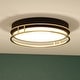 preview thumbnail 1 of 12, VAXCEL Northgate Integrated LED Matte Black and Satin Gold Contemporary Flush Mount Ceiling Light Fixture Matte Black and Satin Gold - 16-in W x 3.25-in H x 16-in D