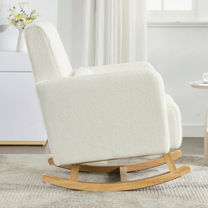 ​Plush Rocking Chair - Soft Teddy Velvet Upholstery