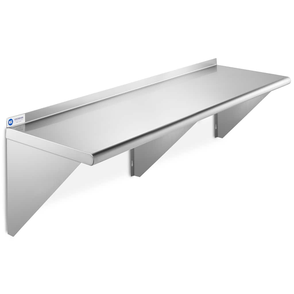 60 x 18in NSF Stainless Steel WallMount Shelf - 18" x 60"