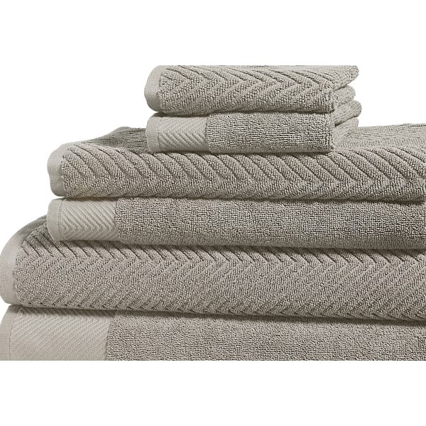  100 Percent Cotton Towel Set, Zero Twist, Soft and Absorbent 6  Piece Set With 2 Bath Towels, 2 Hand Towels and 2 Washcloths (Silver) By  Lavish Home : Home & Kitchen