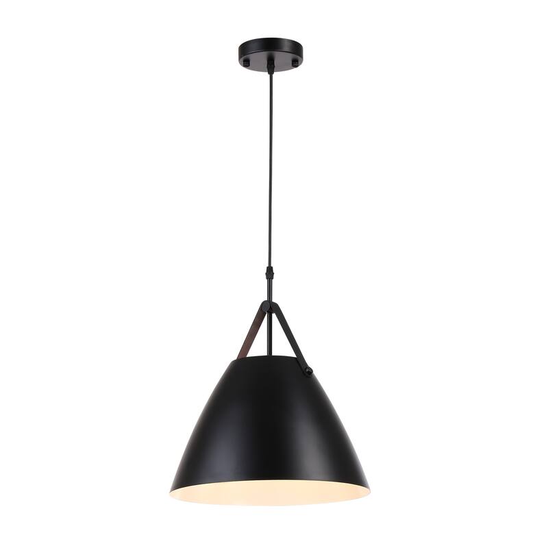 Alicia 14" 1-Light Wide Nordic Industrial-Style Strap Mini Pendant Lamp