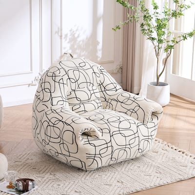 FERPIT Lazy Sofa Chair Upholstery with High-Density Foam, Plush Bean Bag Chair with Armrests for Living Room, Bedroom