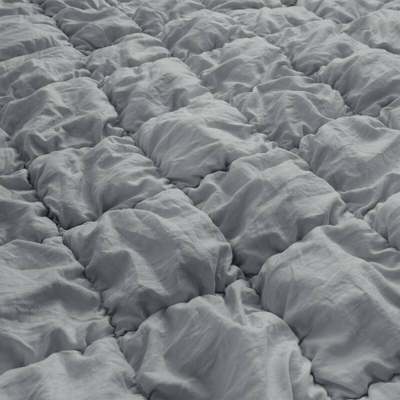 Puff Quilting Comforter Set with Pillowcases, Modern All Season Puffy Bedding Set