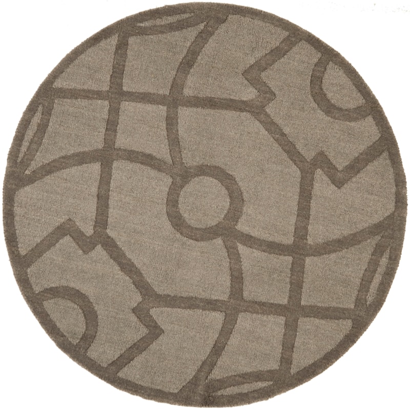 Martha Stewart by SAFAVIEH Fretwork Wool Rug - 8' Round - Cavern