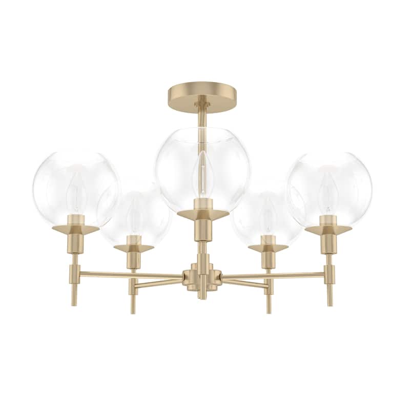 Hunter Xidane Metal and Glass Orb Chandelier - Entry, Kitchen or Dining Room Table, Bedroom - Mid-Century Modern, Transitional