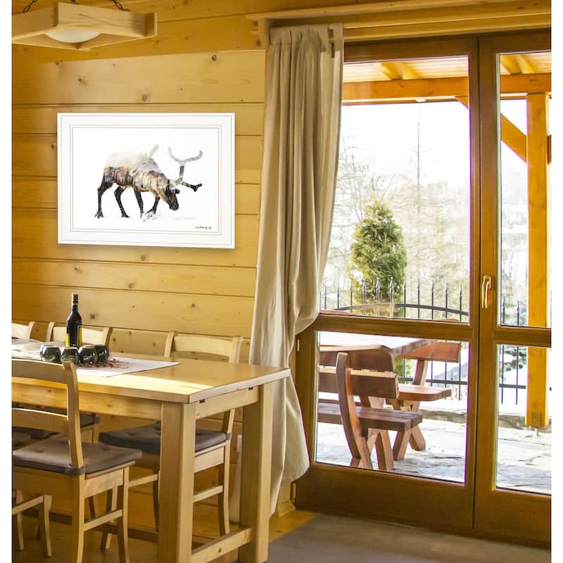TrendyDecor4U Farmhouse "Arctic Reindeer" Framed Print Wall Art by Andreas Lie