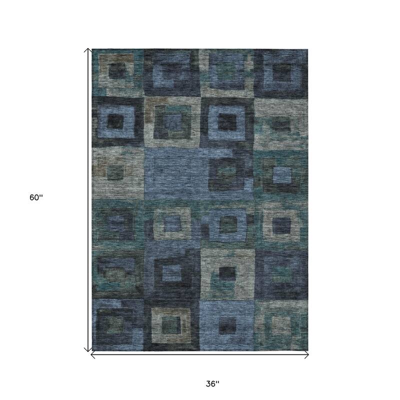 HomeRoots Geometric Transitional Rectangle Outdoor Rug