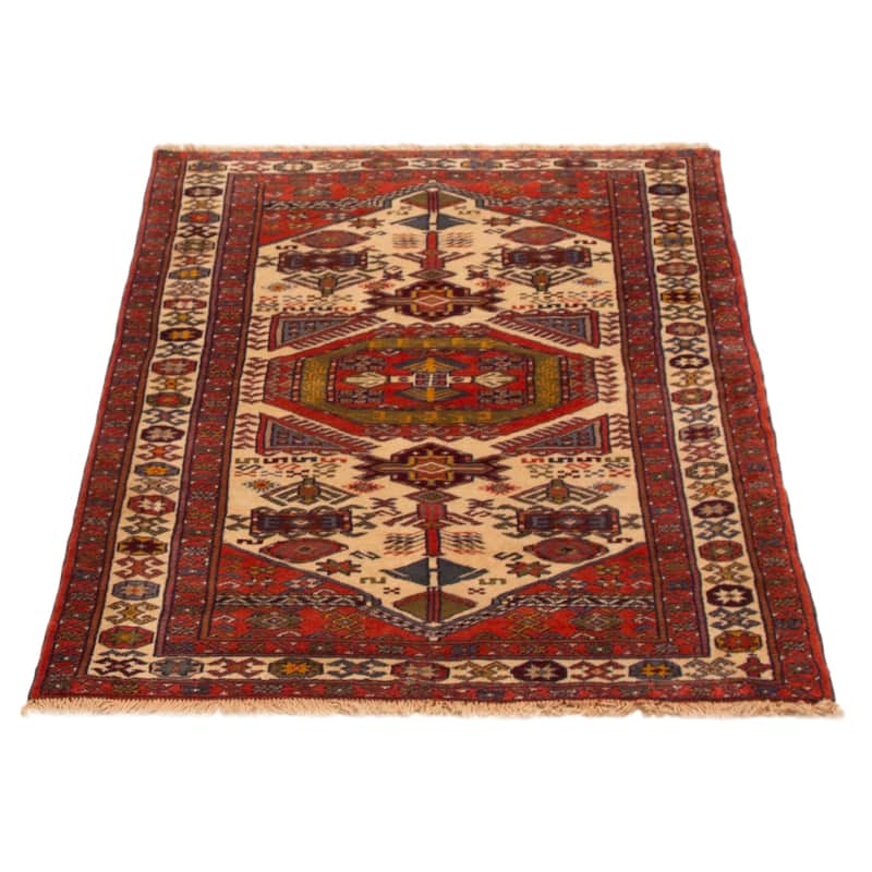 ECARPETGALLERY Hand-knotted Melis Cream Wool Rug - 3'10 x 5'5