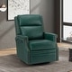 preview thumbnail 49 of 88, Echidna 29.6" Transitional Genuine Leather Swivel Rocker Nursery Chair with Nailhead Trim by HULALA HOME GREEN