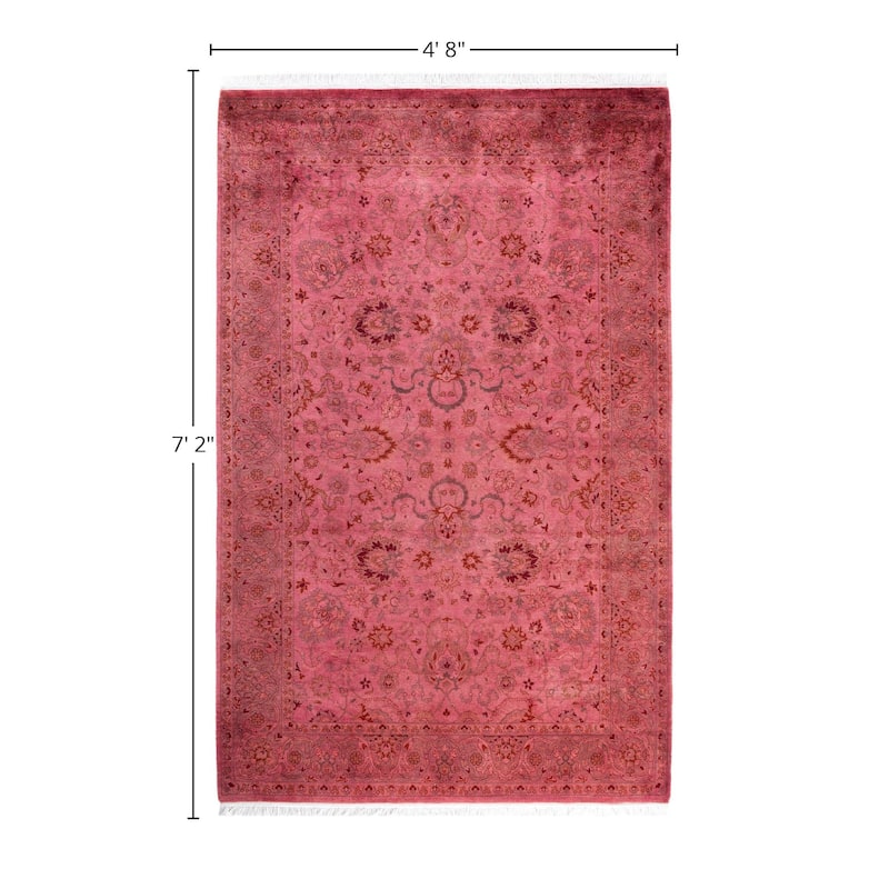 Overdyed One-of-a-Kind Hand-Knotted Area Rug - Pink - 4' 8" x 7' 2"