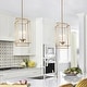 preview thumbnail 12 of 13, Dilley Modern Gold 4-Light Lantern Chandelier Island Pendant Lights for Kitchen Island