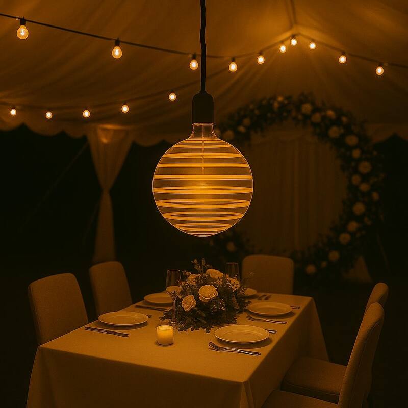 Festive Living LED G125 + COB Bulb Indoor/Outdoor Covered Edison Bulbs, E26 Base - Aurora Saturn
