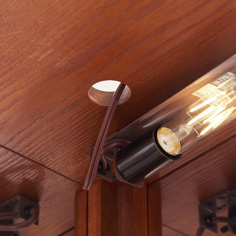 Roomfitters Wooden Corner Display Curio Cabinet, Lighted China Cabinet with Tempered Glass Door