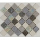 preview thumbnail 1 of 6, Decorative Stone Accent 2-inch Baroque Mosaic Tile in Gris et Blanc - 12.75x12