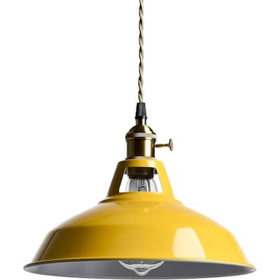 Adjustable pendant light yellow hanging light metal dining light