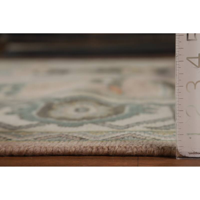 Hand Knotted Oriental 100% Wool Carpet Transitional All-Over Brown Oushak Area Rug - 11' 9'' X 8' 11''