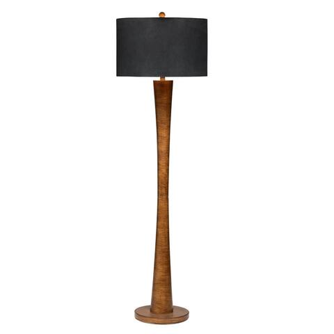 Guertin Wood Resin Floor Lamp Gray Velvet Shade - 62 x 18 x 18