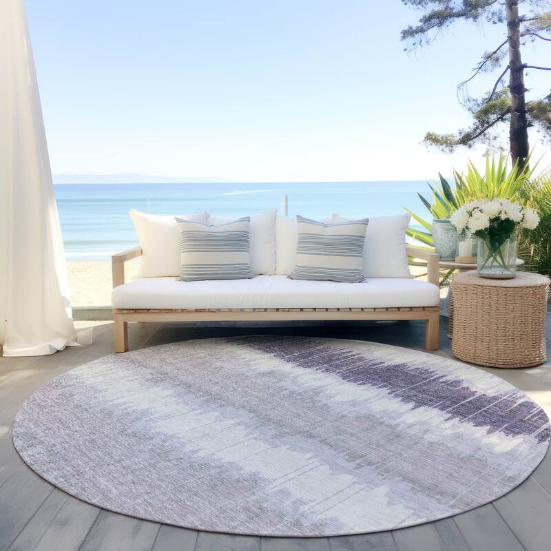 Machine Washable Indoor/ Outdoor Chantille Contemporary Ombre Rug - Lavender - 8' x 8'