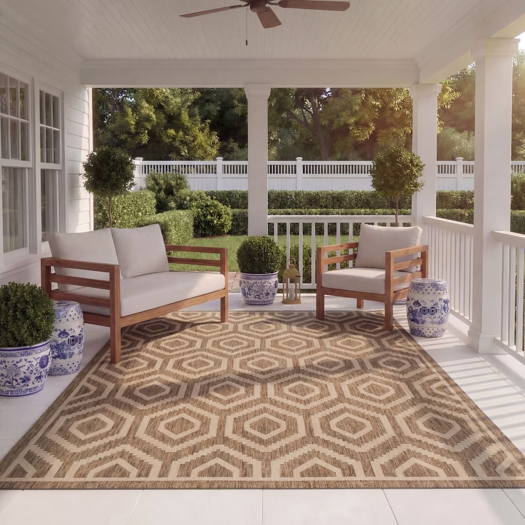 SAFAVIEH Courtyard Carolee Indoor/ Outdoor Patio Backyard Rug