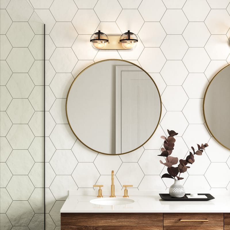 Elk Home Davenay Multiple Finishes With Clear Glass 2 Light Vanity Light