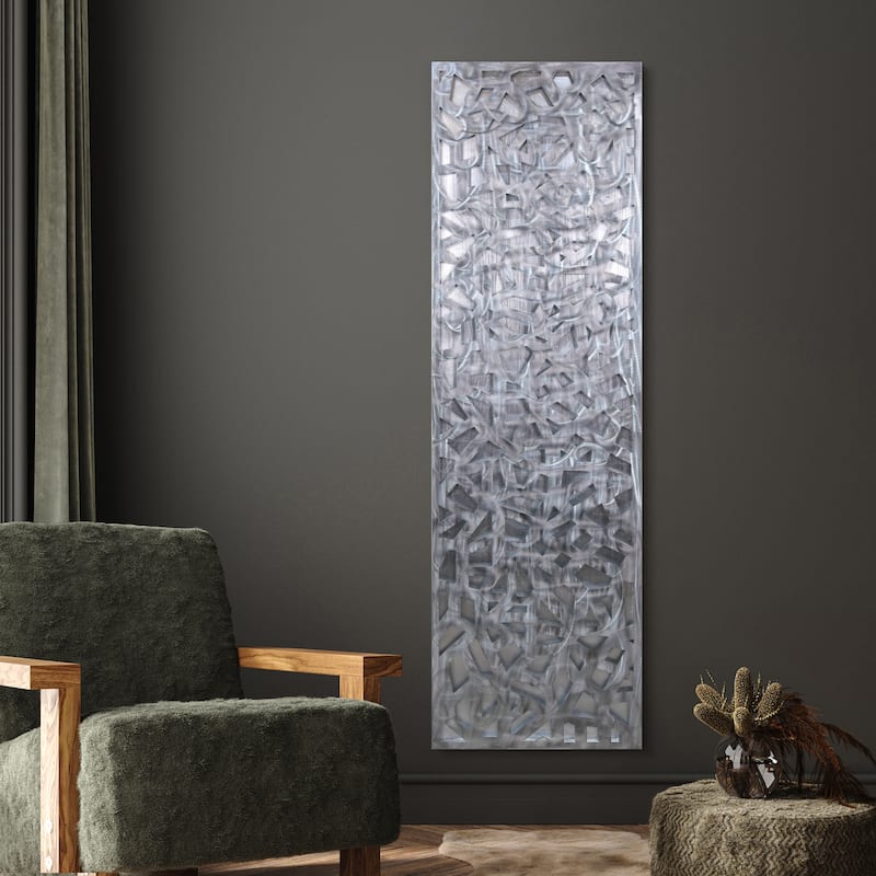 Polished Steel Wall Sculpture Abstract Wall Art with Gold/Silver Leaf