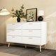 preview thumbnail 17 of 28, Modern 6-Drawer Dresser with Gold Legs and Handles, 47.2" Wide Mid-Century Bedroom Dresser Chest