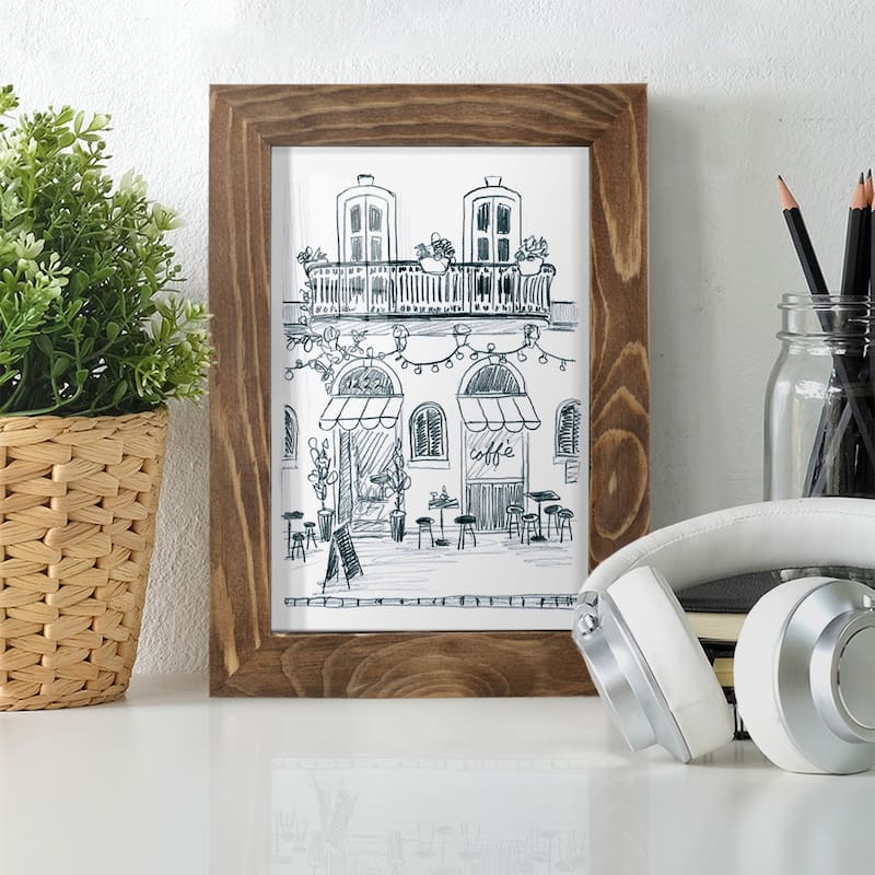 Italian Street Sketch II -Framed Print w/glass-Cherry Red