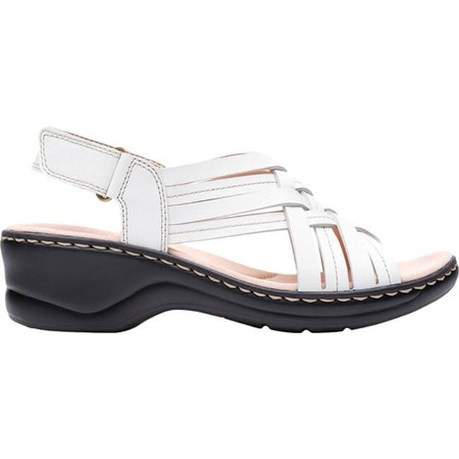 white clark sandals