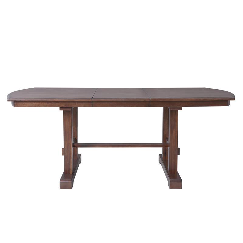 78" Wood Extendable Dining Table with Removable Leaf for 4-8