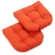 preview thumbnail 57 of 70, 19-inch Twill U-shaped Chair Cushion (Set of 1, 2, or 4) - 19 x 19 Set of 2 - Tangerine Dream