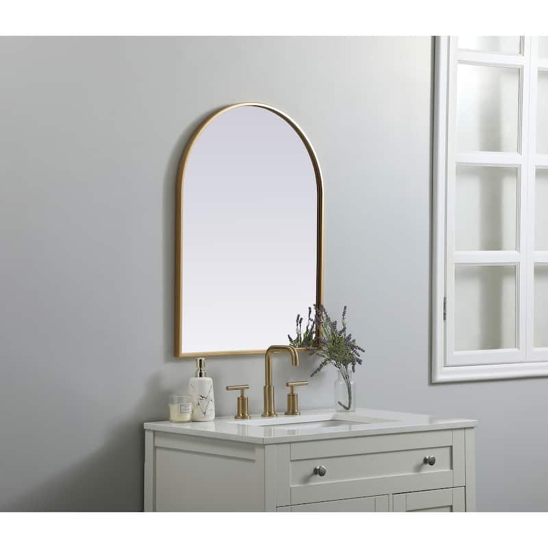 Indigo Home Metal Frame Arch Mirror 22x30 Inch