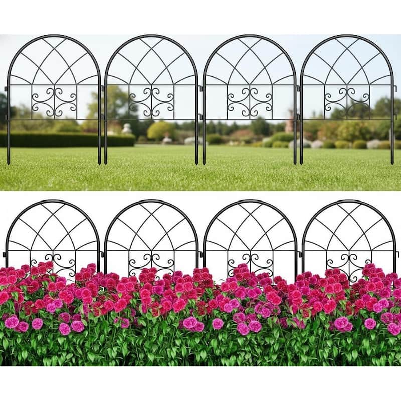 Heavy-Duty Metal Dog Fence Outdoor, Pet Barrier Fencing - 4pcs