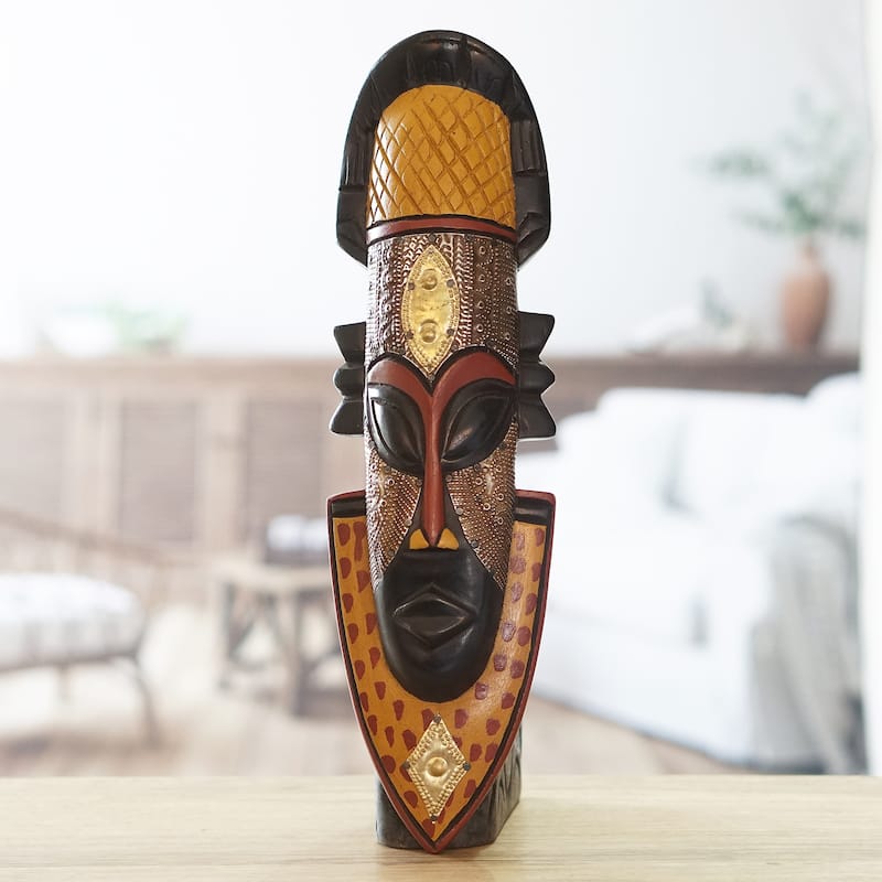 Novica Handmade Noble King African Wood Mask