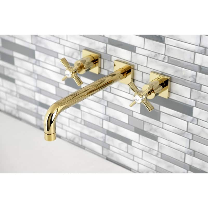 Millennium 3-Hole Wall Mount Roman Tub Faucet in Brushed Brass