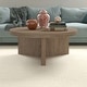preview thumbnail 11 of 26, Holm 36" Wide Round Coffee Table - 36" Wide Antiqued Gray Oak