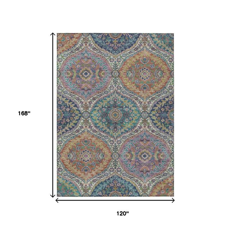HomeRoots Floral Traditional Rectangle Outdoor Rug