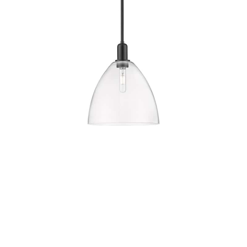 Innovations Lighting 716-1S-14-12 Bristol Pendant Bristol 12" Wide - Matte Black / Clear