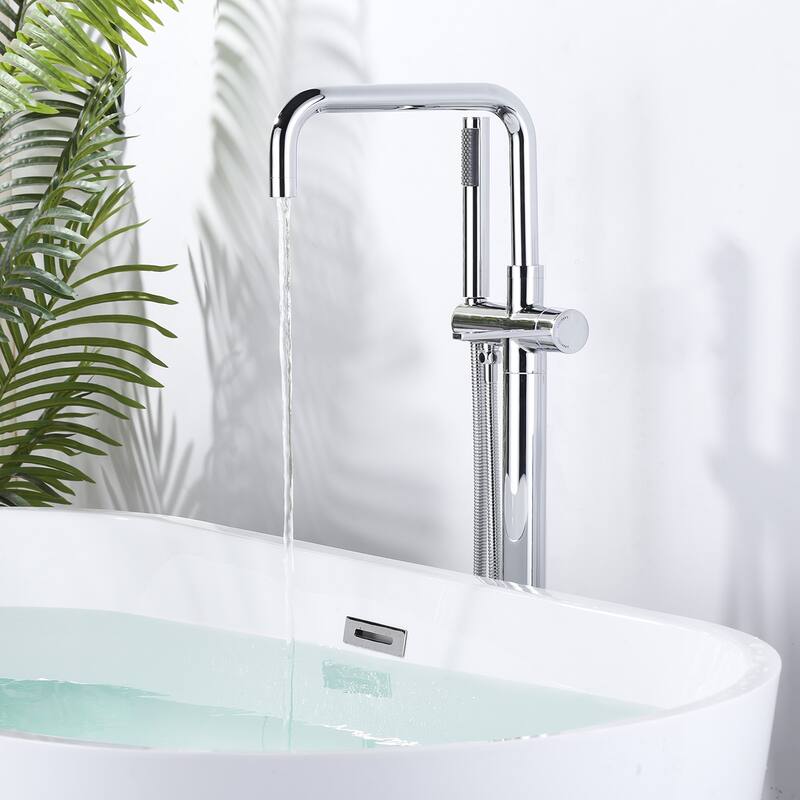WOWOW Floor Mount Single-Handle Freestanding Tub Faucet