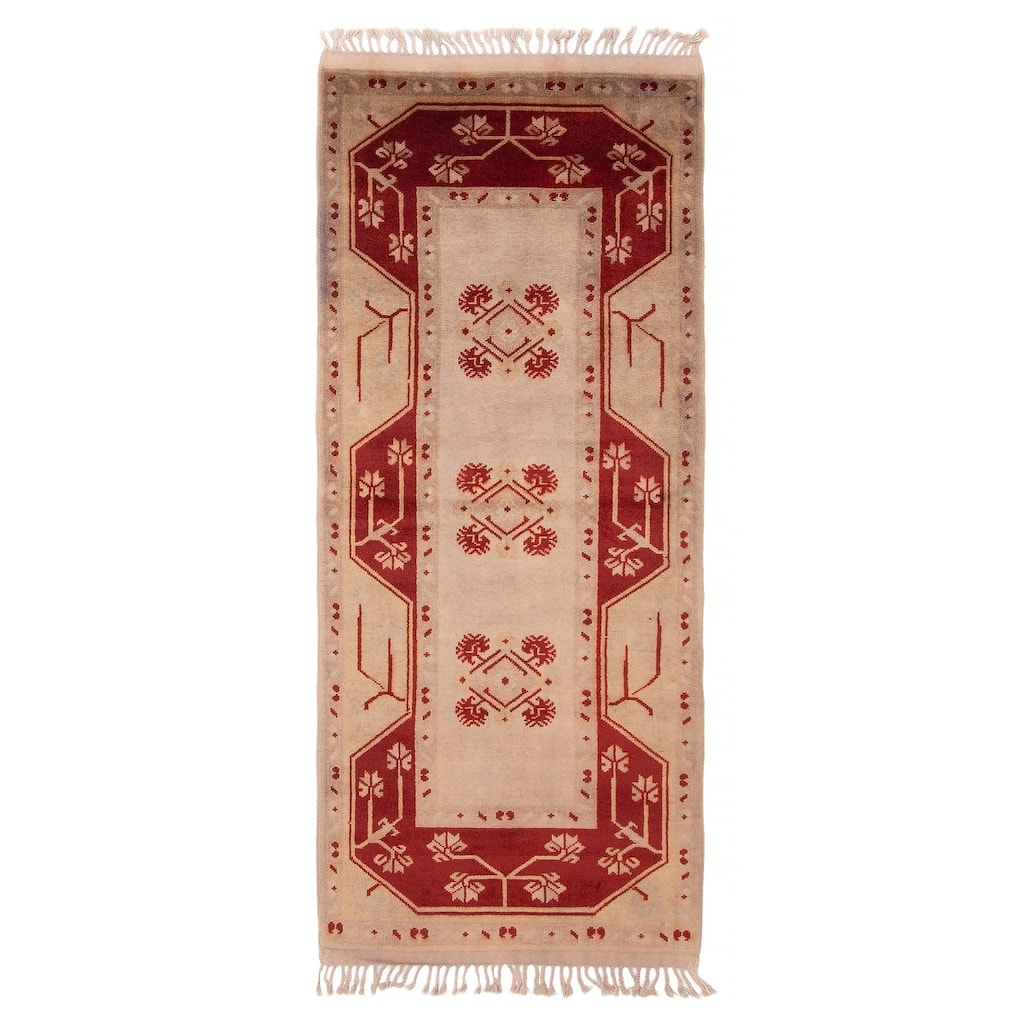 ECARPETGALLERY Hand-knotted Color Transition Grey Wool Rug - 2'9 x 6'4