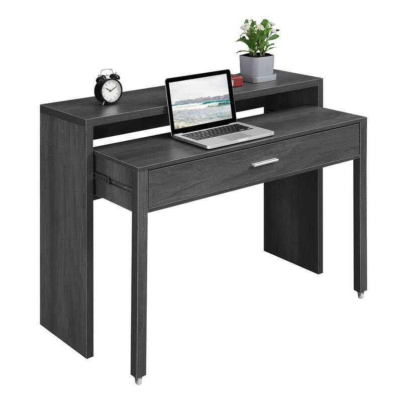 Convenience Concepts Newport JB Console/Sliding Desk with Drawer and Riser