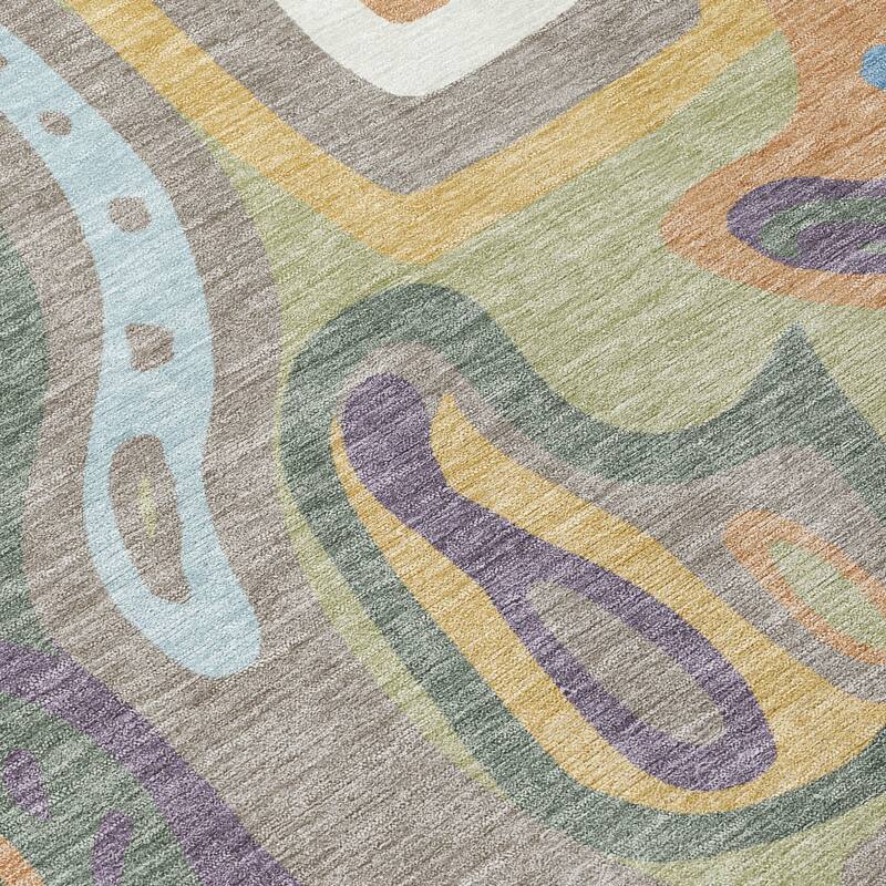 Machine Washable Indoor/ Outdoor Modern Picasy Chantille Rug