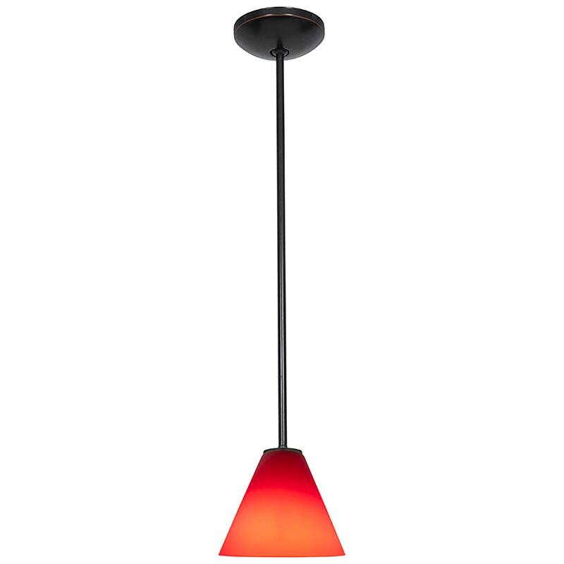 Access Lighting Martini 1 Light LED Pendant - 7" Wide with Red Glass